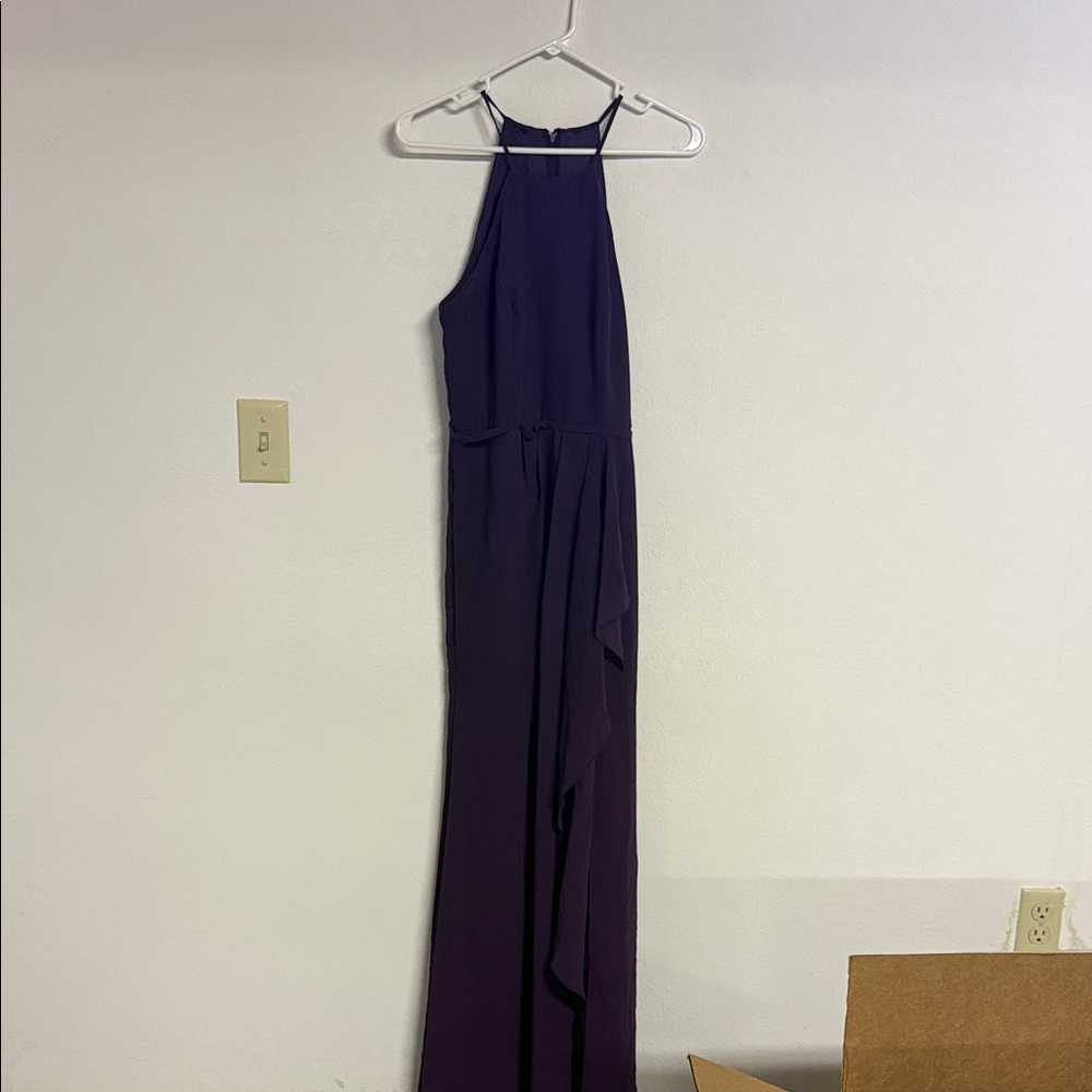 David's Bridal Deep Purple Maxi Dress